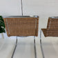 Vintage Cantilever Wicker and Chrome Dining Chairs