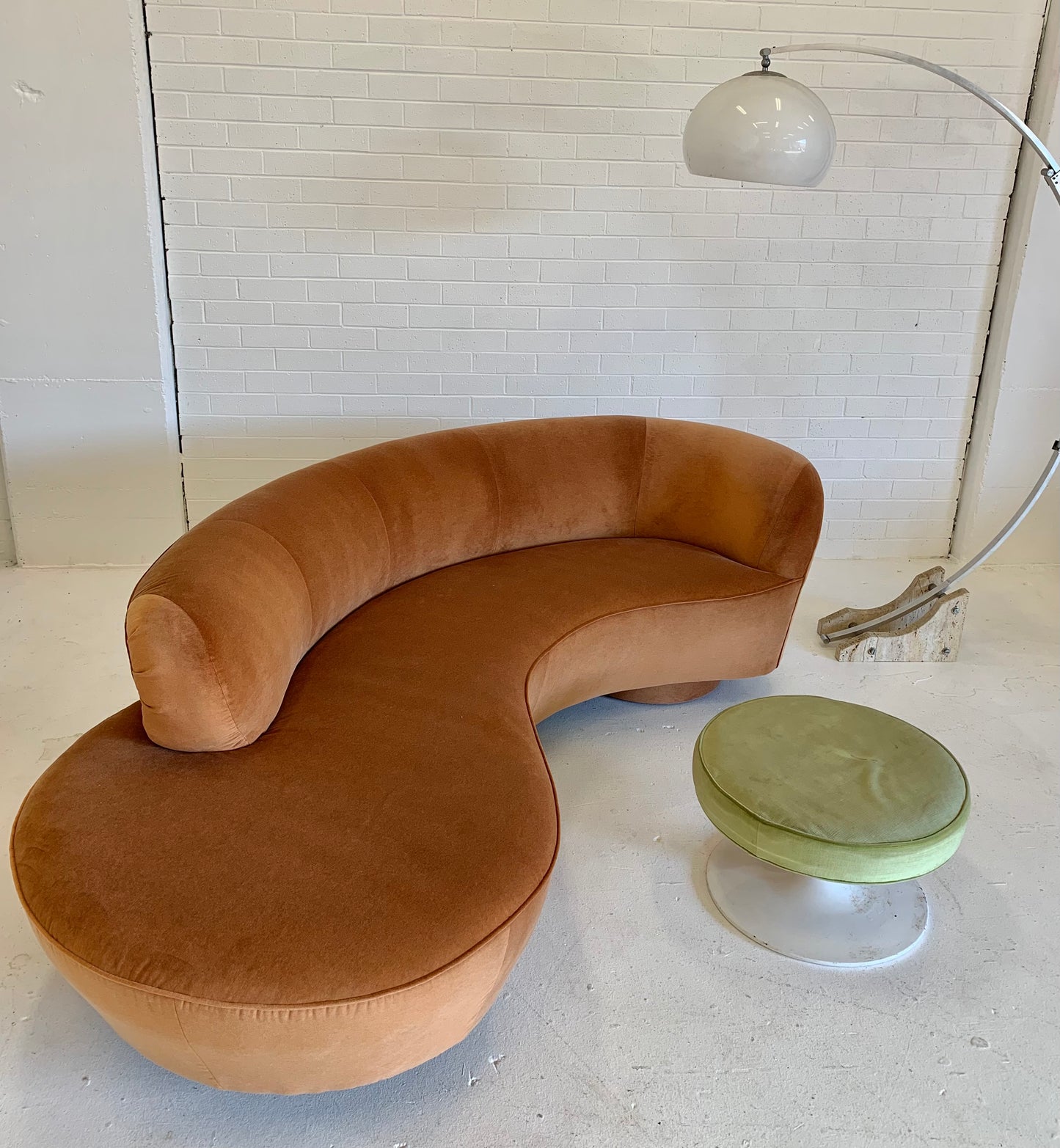 Stunning Curved Velvet Sofa