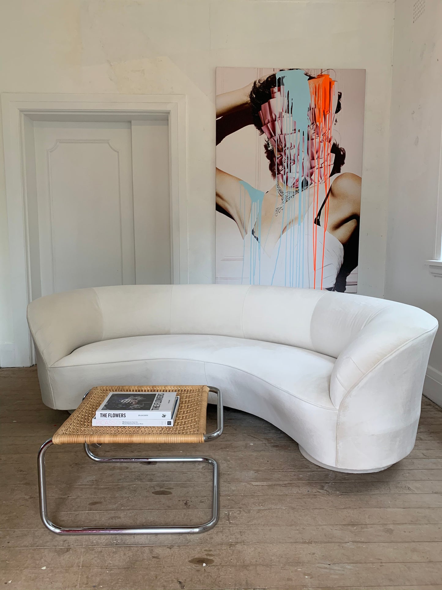 Stunning Velvet Curved Sofa