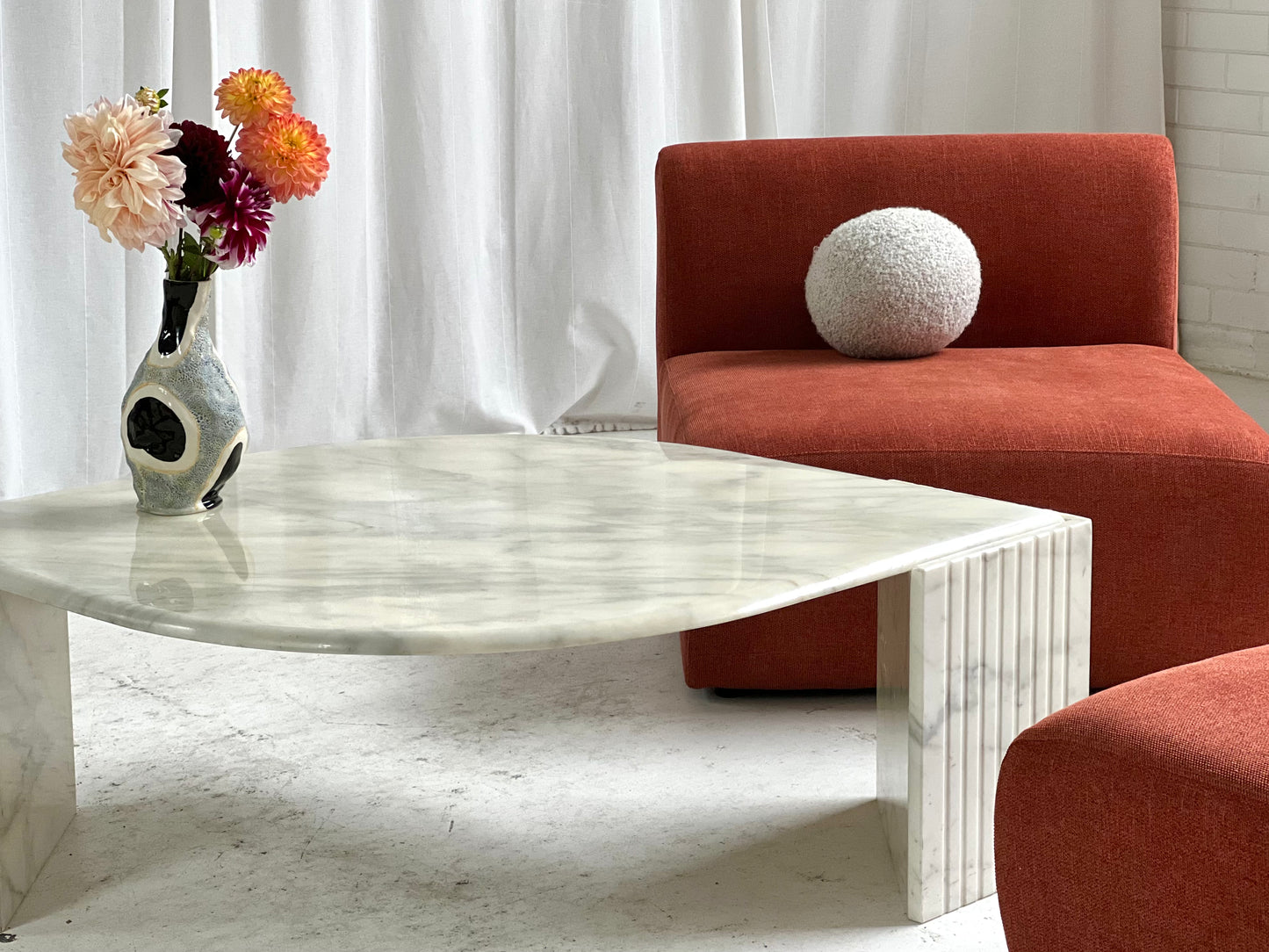 Vintage Marble Tear Drop Coffee Table