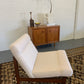 Mid Century European Armchair Reupholsteted in Cream Boucle