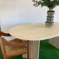 Incredible Honed Travertine Oval Dining Table