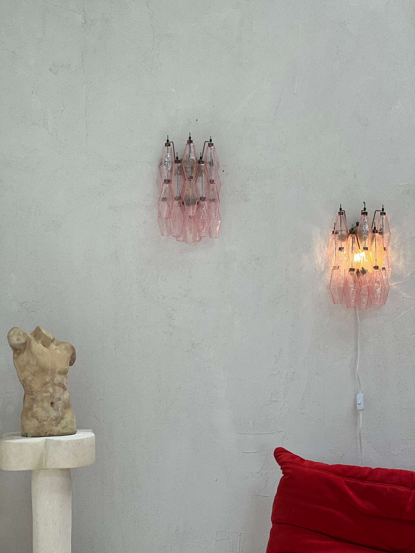 - Murano Poliedri Sconce PINK