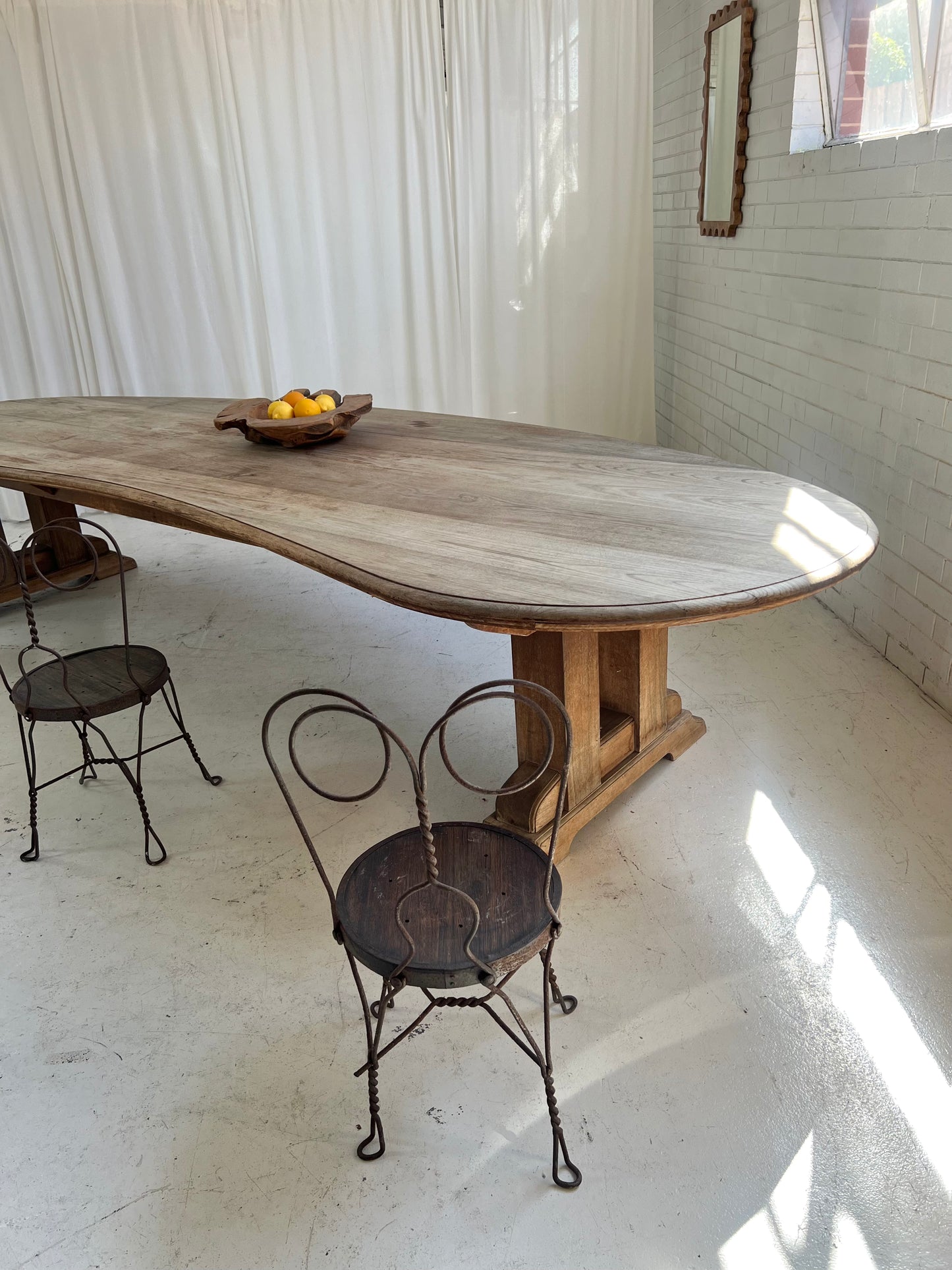 Custom Large Wooden Curved Table