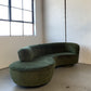 Curved Velvet Sofa in Deep Botanical Green