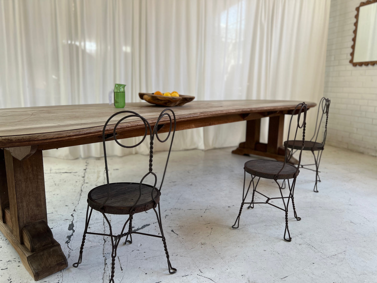 Custom Large Wooden Curved Table