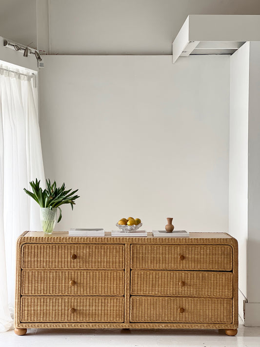 Large Vintage Cane Drawers