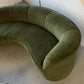 Curved Velvet Sofa in Deep Botanical Green