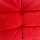 Vintage Ligne Roset Togo Fireside & Ottoman Set - Red Suede