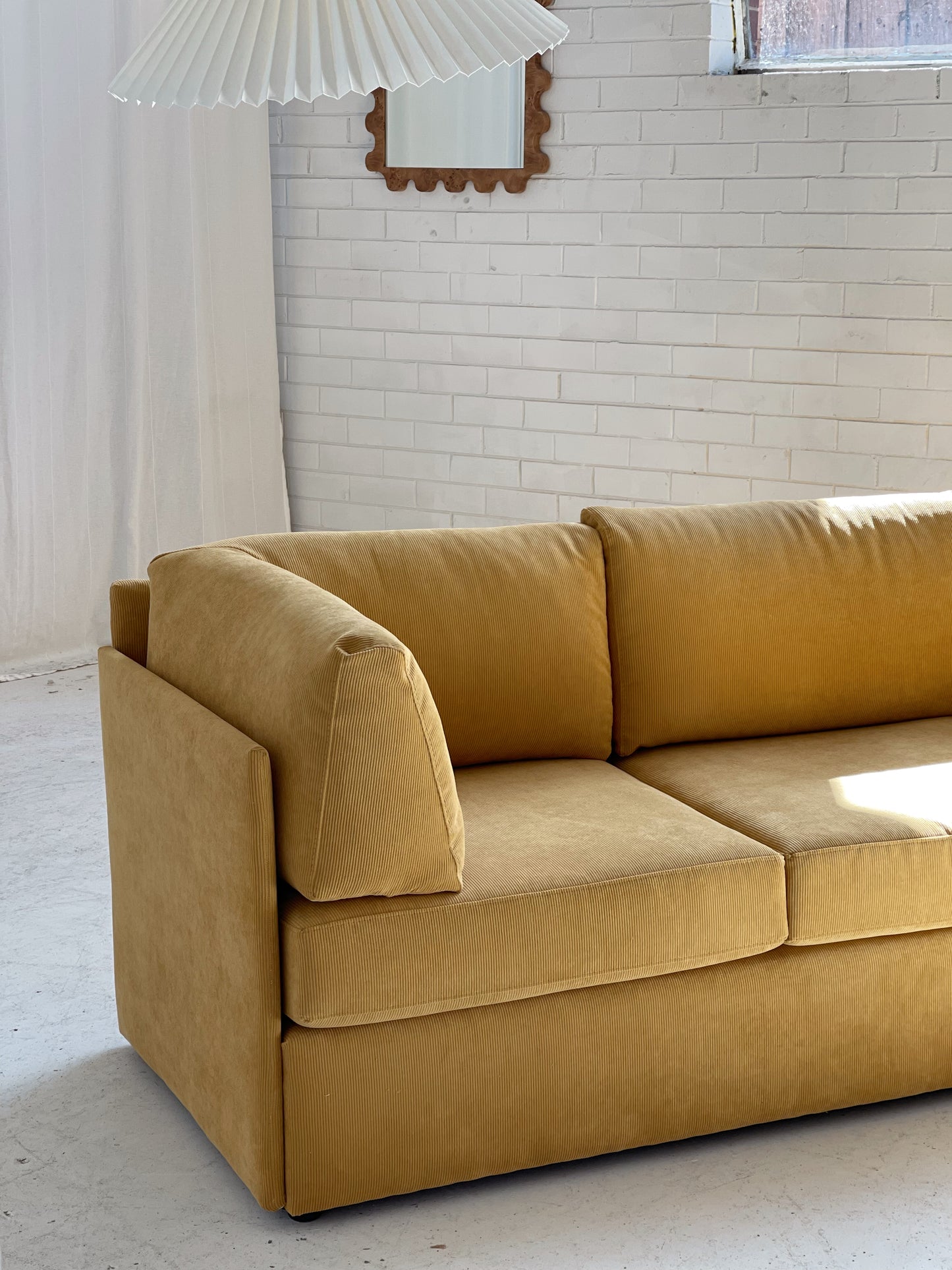 Yellow Corduroy Vintage Sofa