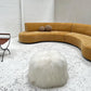 = Bespoke Mustard Curved Sofa Set