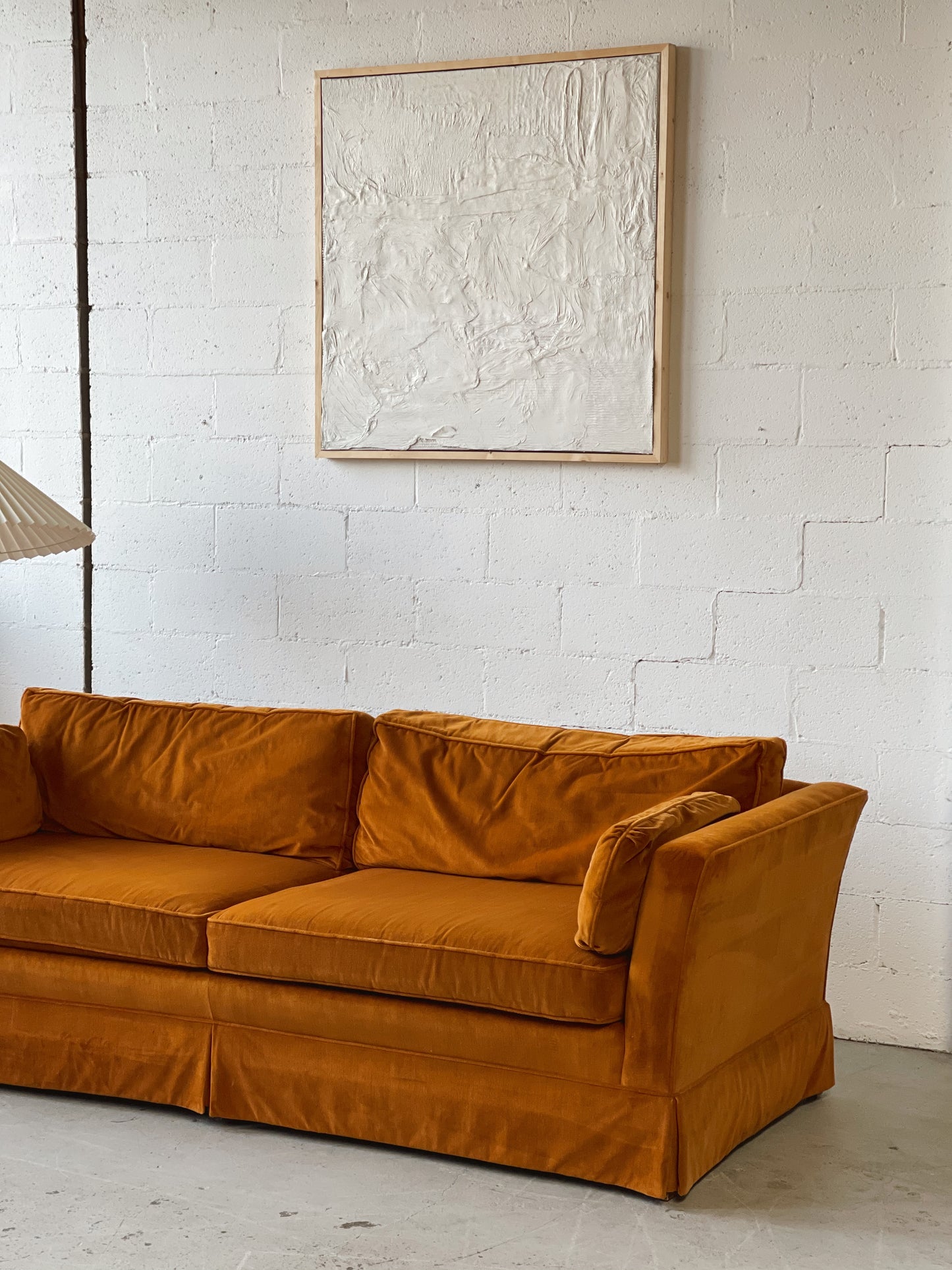 Large Burnt Orange Velvet Lounge