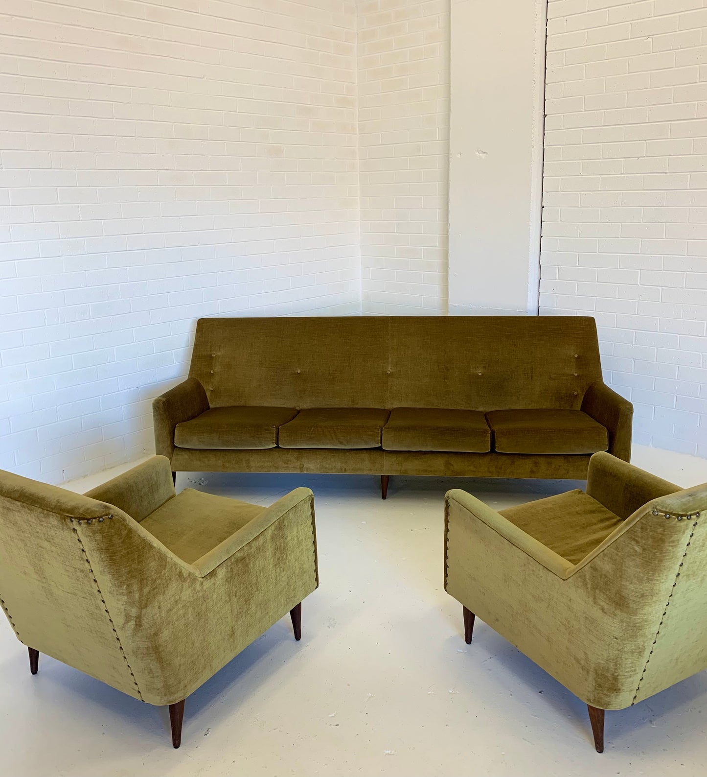 Beautiful Mid Century Velvet Armchairs