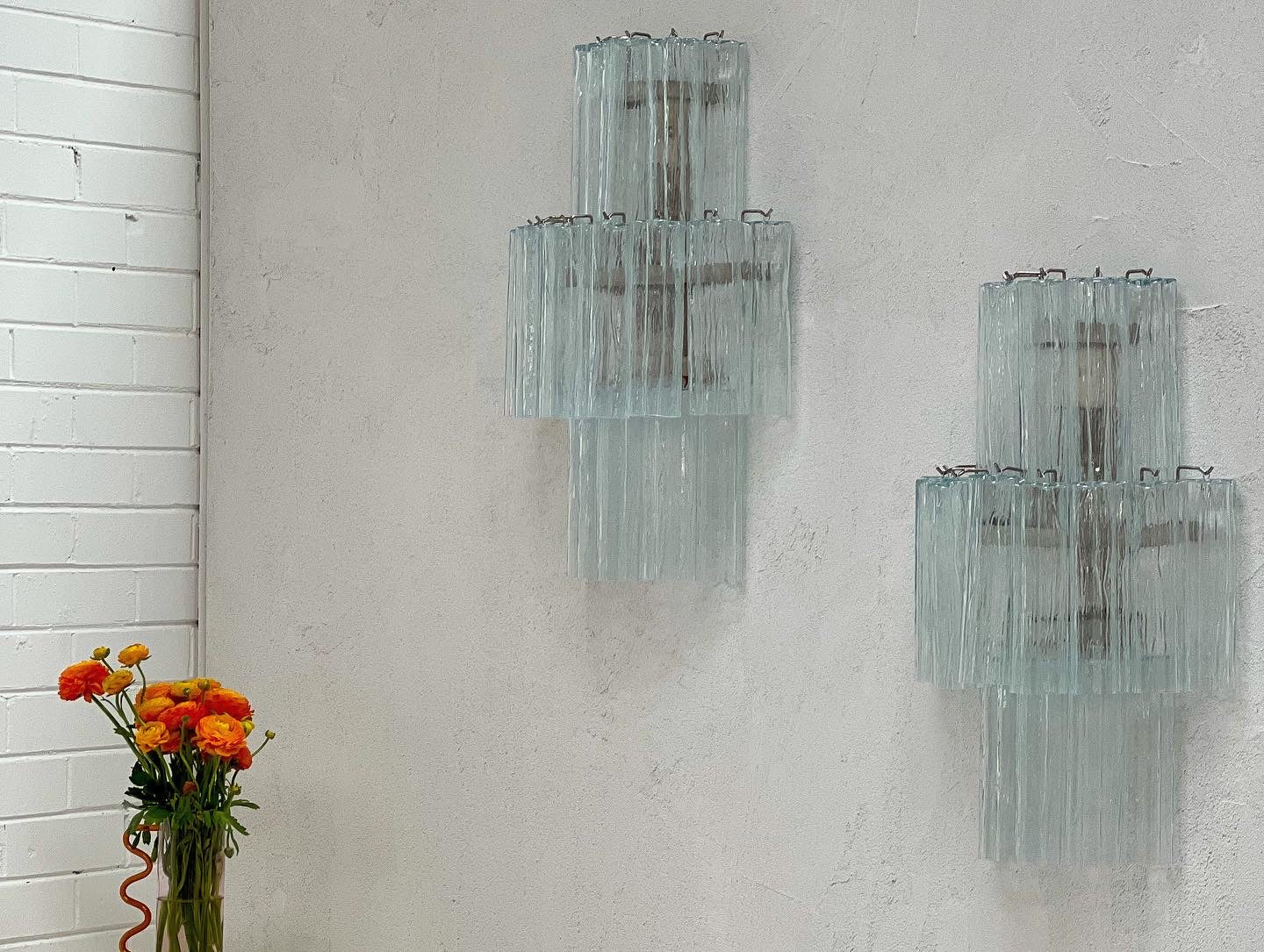 Murano Sconce - Venini TRONCHI CLEAR - Two Available