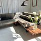 - Custom Italian Vintage Leather Sofa Set