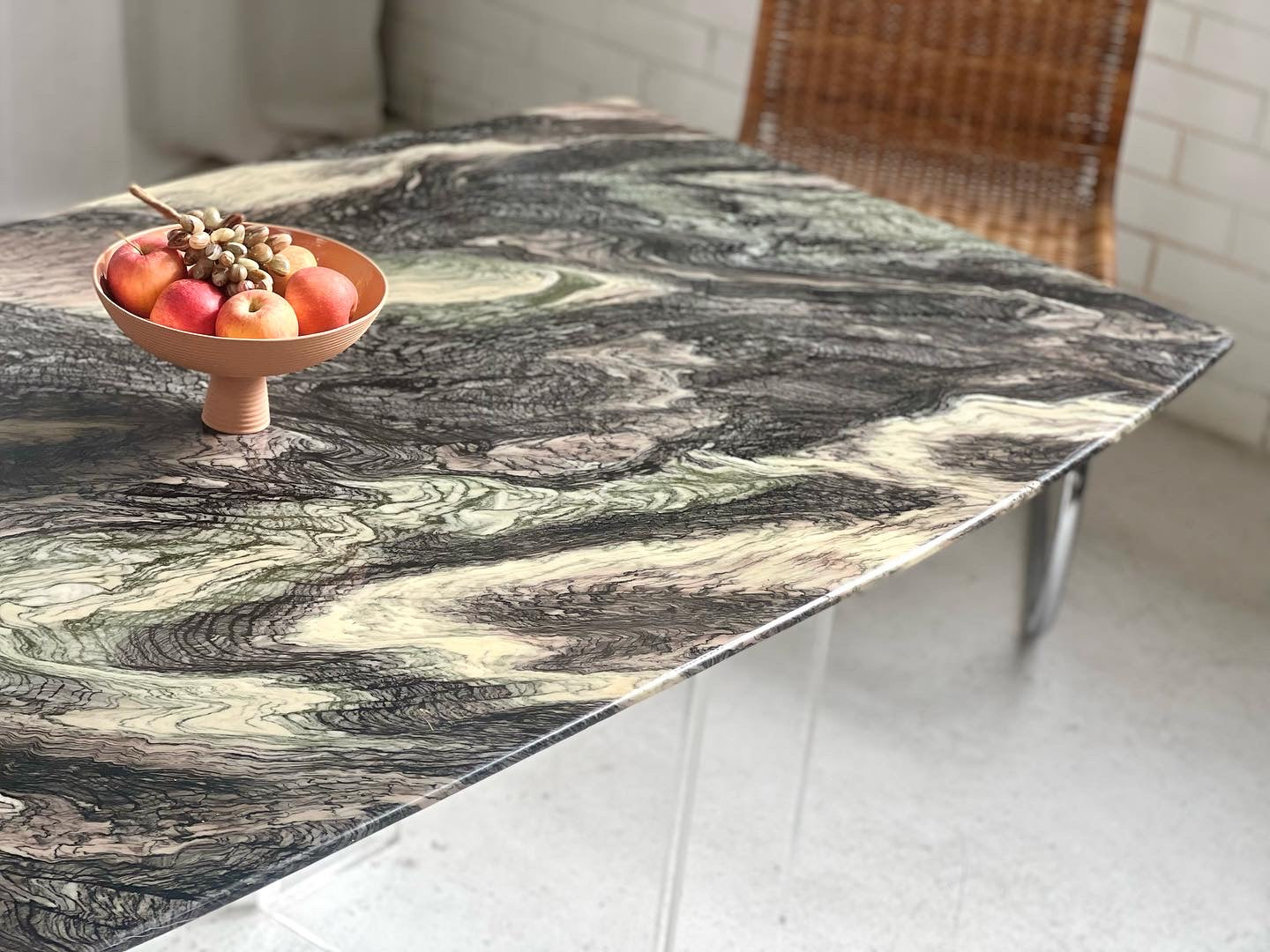 Custom Lucite Marbled Table