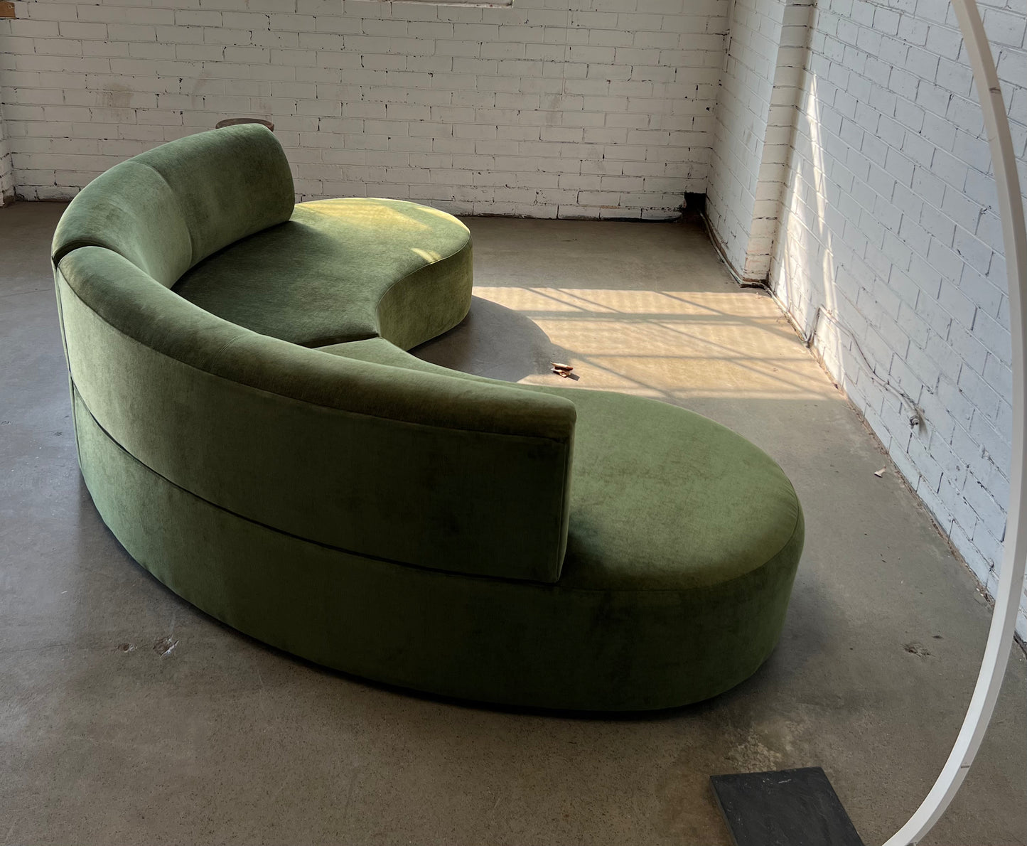 Bespoke Curved Sofa in Deep Botanical Green