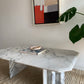 Vintage Carrara Marble Coffee Table with Sculptural Base