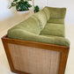 Vintage Parker Rattan and Velvet Modular Sofa
