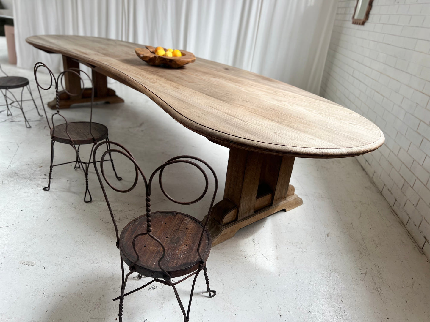 Custom Large Wooden Curved Table