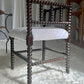 - Antique French Bobbin Chair in Lilac Linen