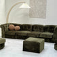 - Bespoke VandeRoza Green Chenille Modular Sofa - Seven Piece Set