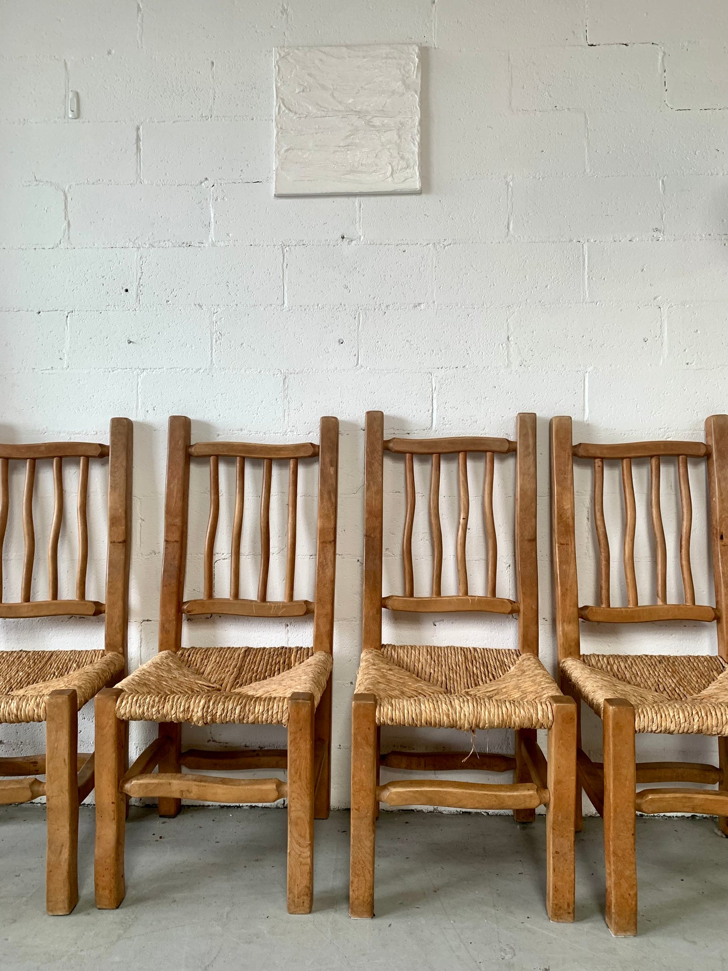 Four Wiggly Handmade Dining Chairs (Set)