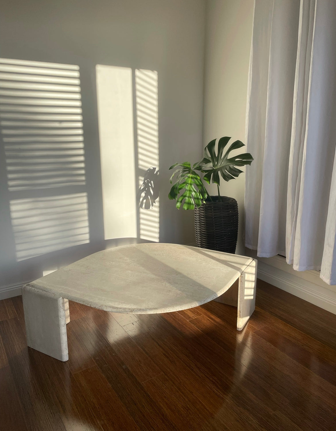 Teardrop Traverting Coffee Table