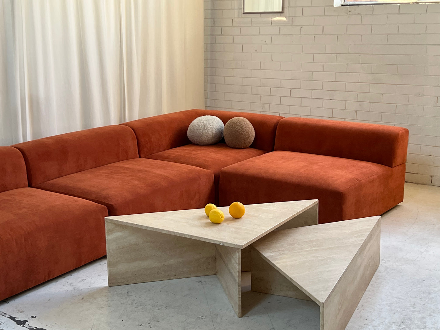 Bespoke Large Corduroy Modular Sofa Set