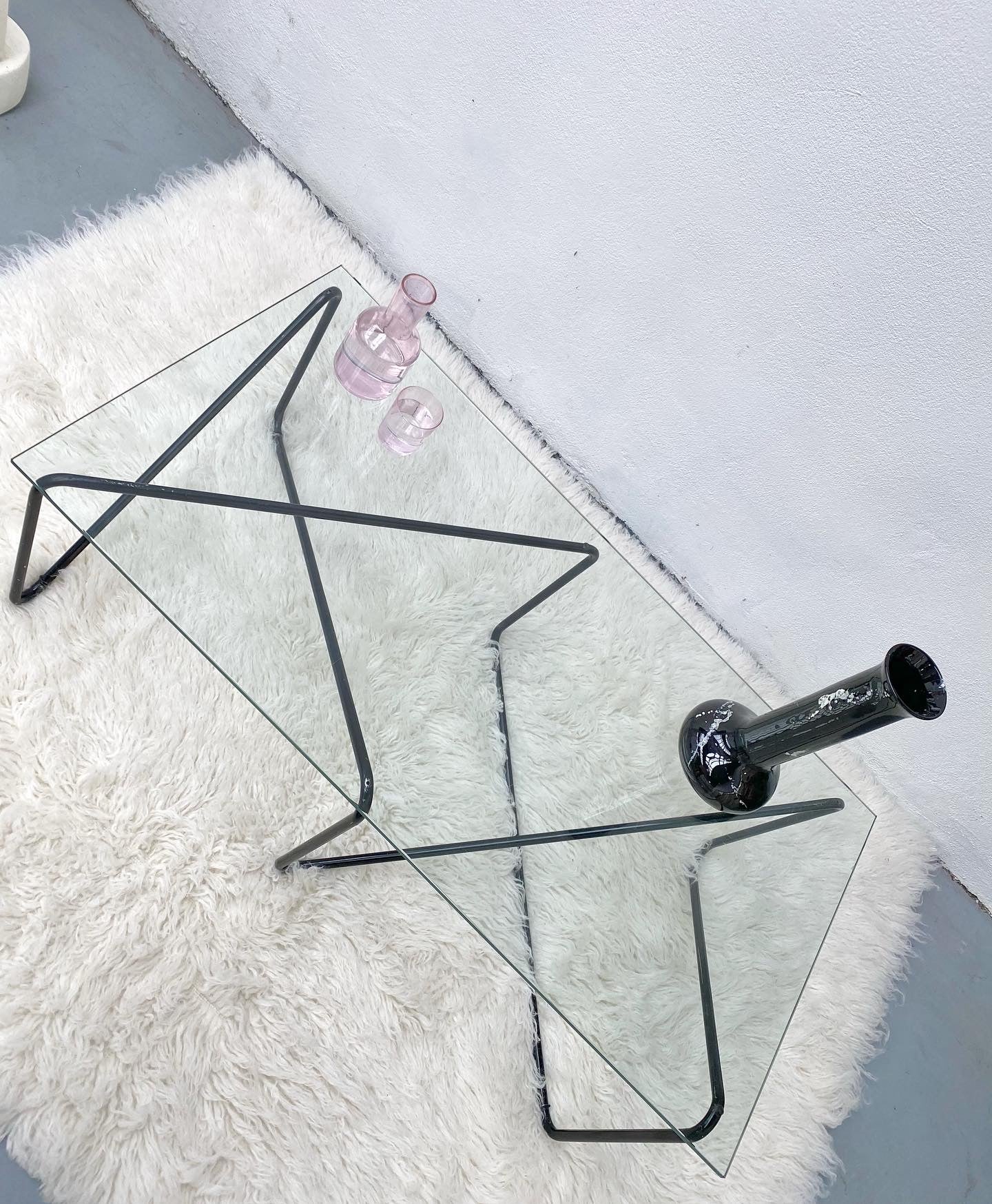 Geometric Glass Top Coffee Table