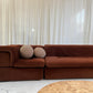 Vintage Fler Choc Velvet Modular Sofa / Bed
