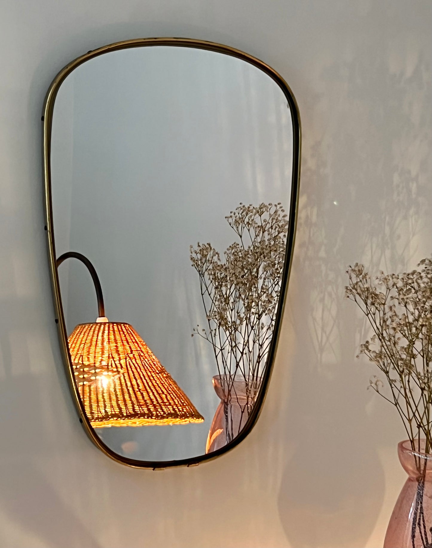 1950s Italian Brass Mirror