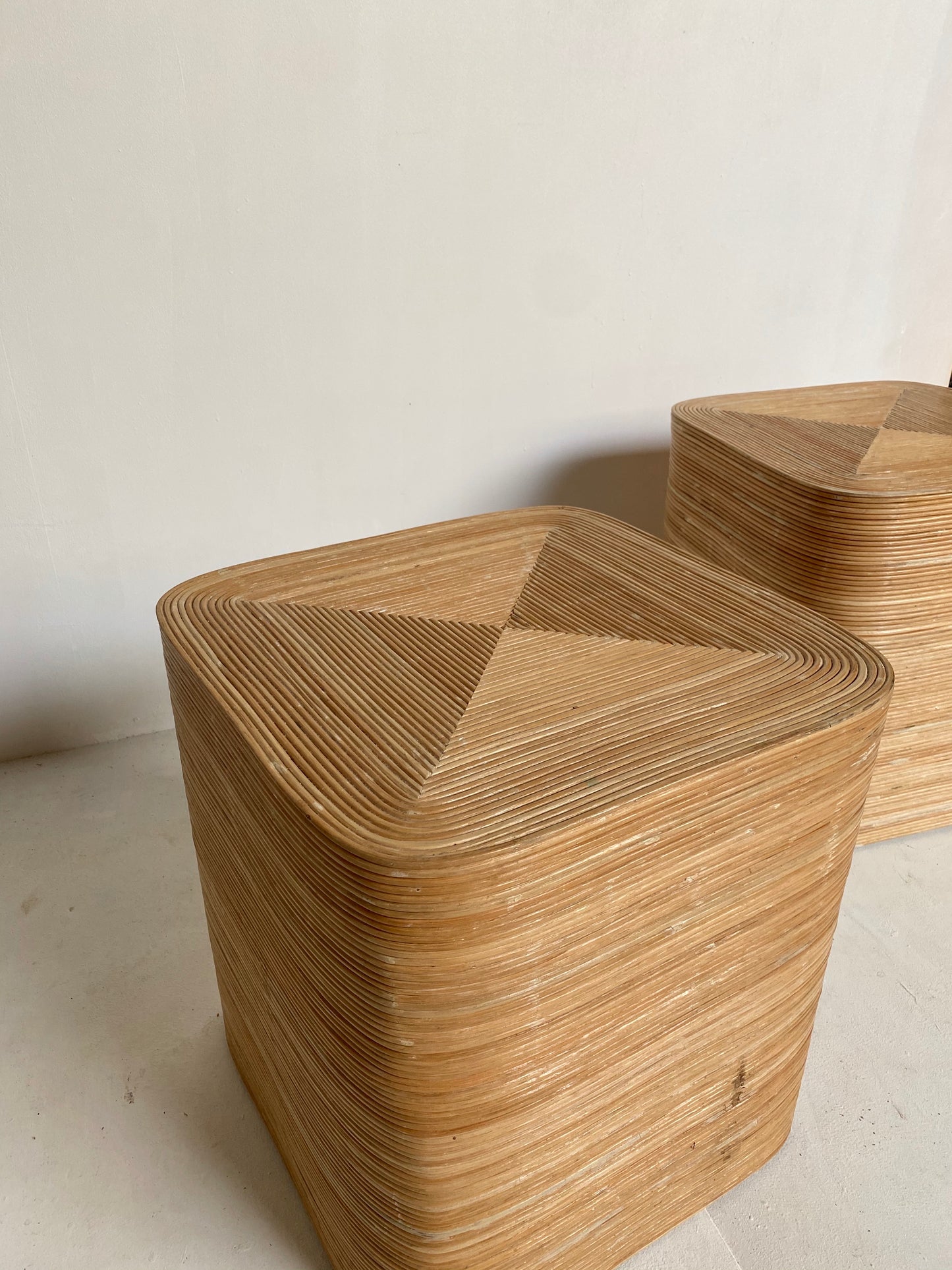 Pair of Rattan Bedside Tables