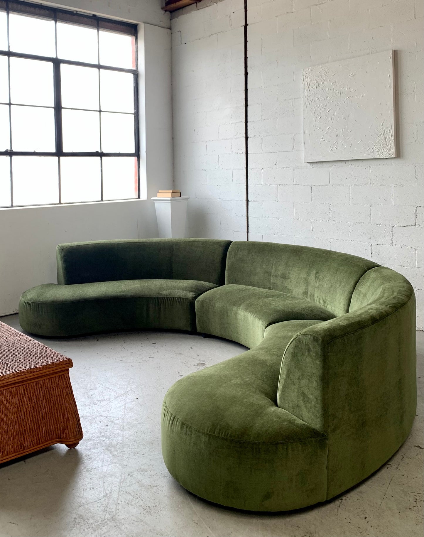 Bespoke Velvet Modular in Deep Botanical Green