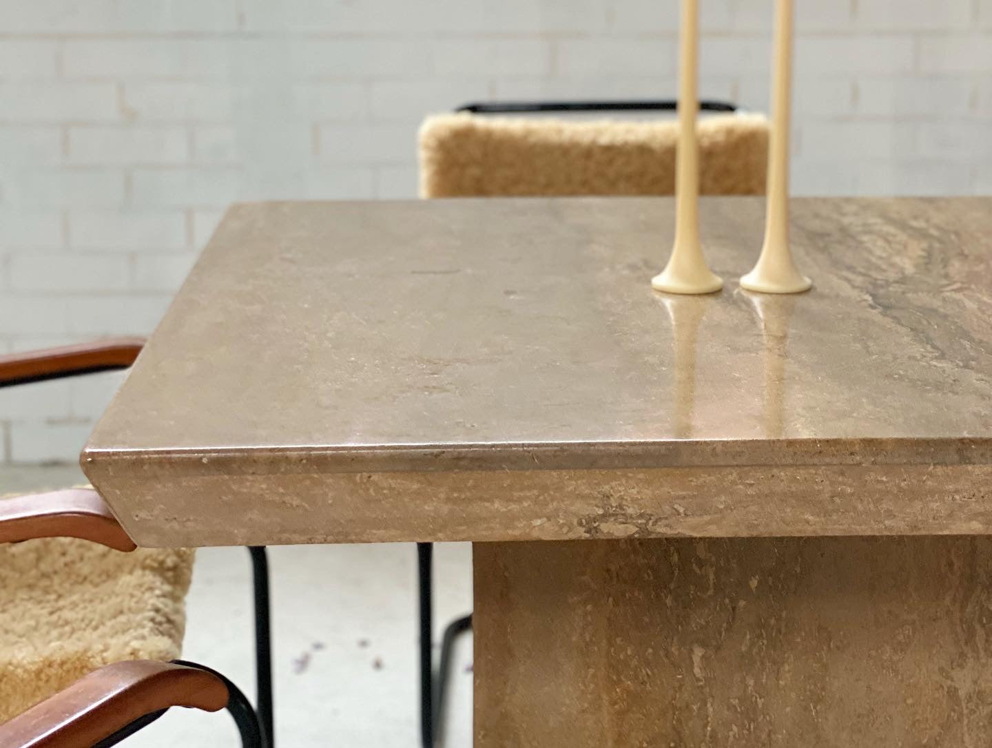 Brutalist Travertine Dining table