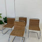 Vintage Cantilever Wicker and Chrome Dining Chairs