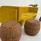 - Vintage Italian Wicker Side Table / Stool - Two Available