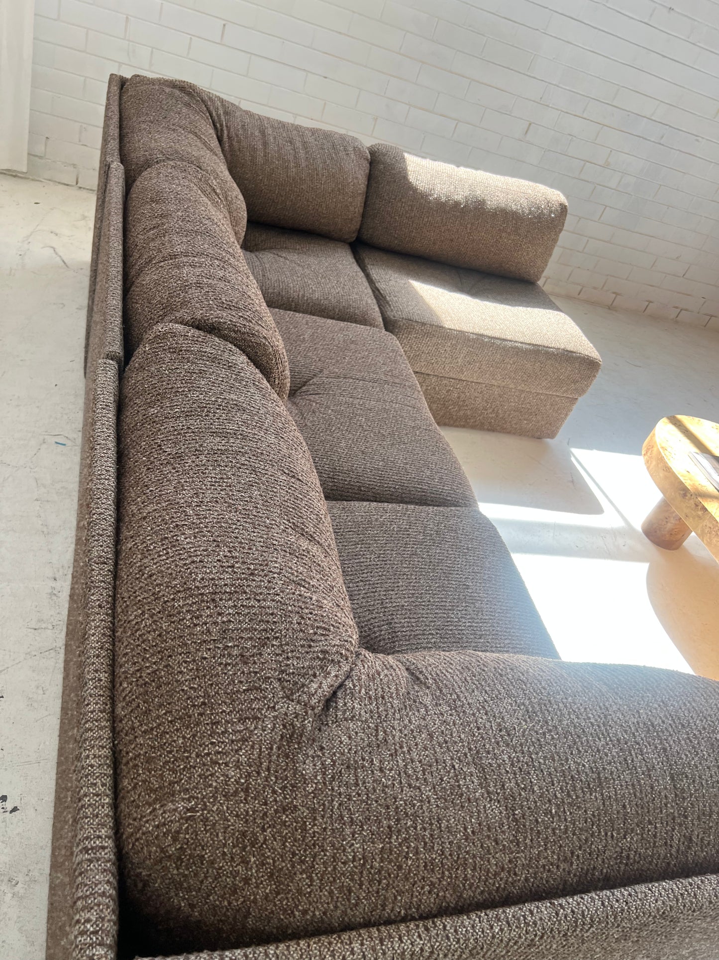 - Vintage Brown Tweed Playpen Modular Sofa
