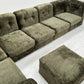 - Bespoke VandeRoza Green Chenille Modular Sofa - Seven Piece Set