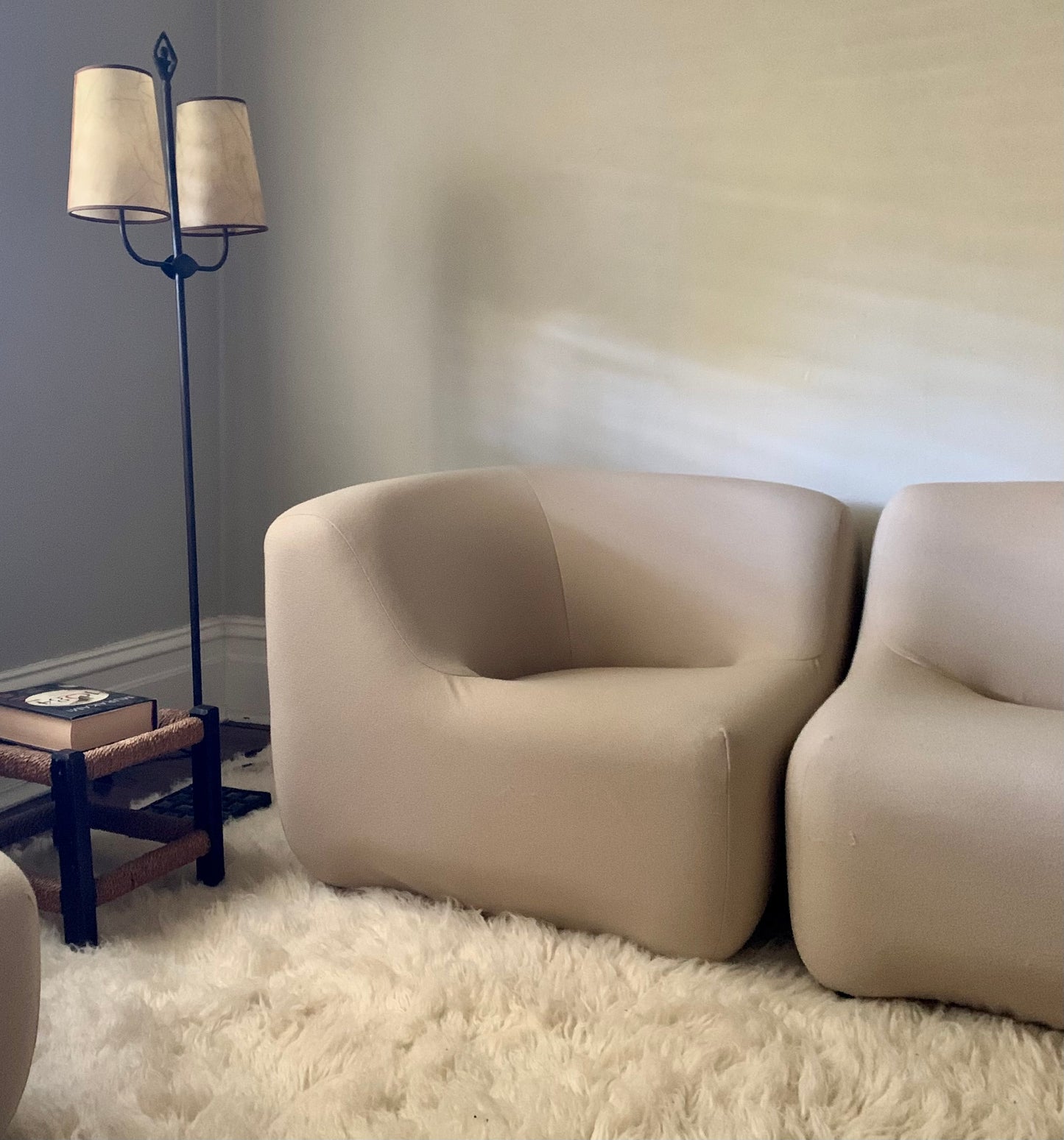 Featherston Numero VII Modular Sofa Reupholstered in Soft Wool