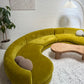 - Bespoke Large Chartreuse Velvet Curved Modular Sofa