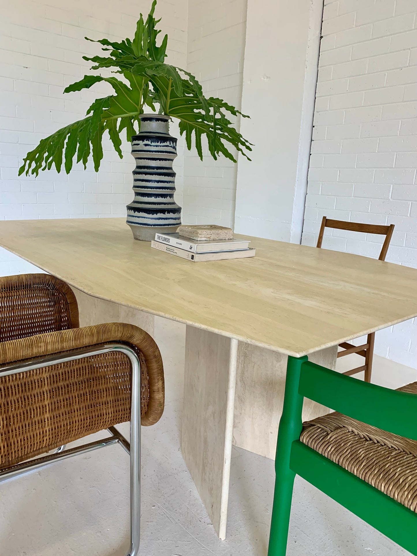 Vintage Travertine Dining Table