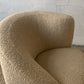 Sculptural Wool Boucle Swivel Chair by Design Warehouse