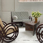Vintage Dark Bamboo Armchair - Coffee Stripe