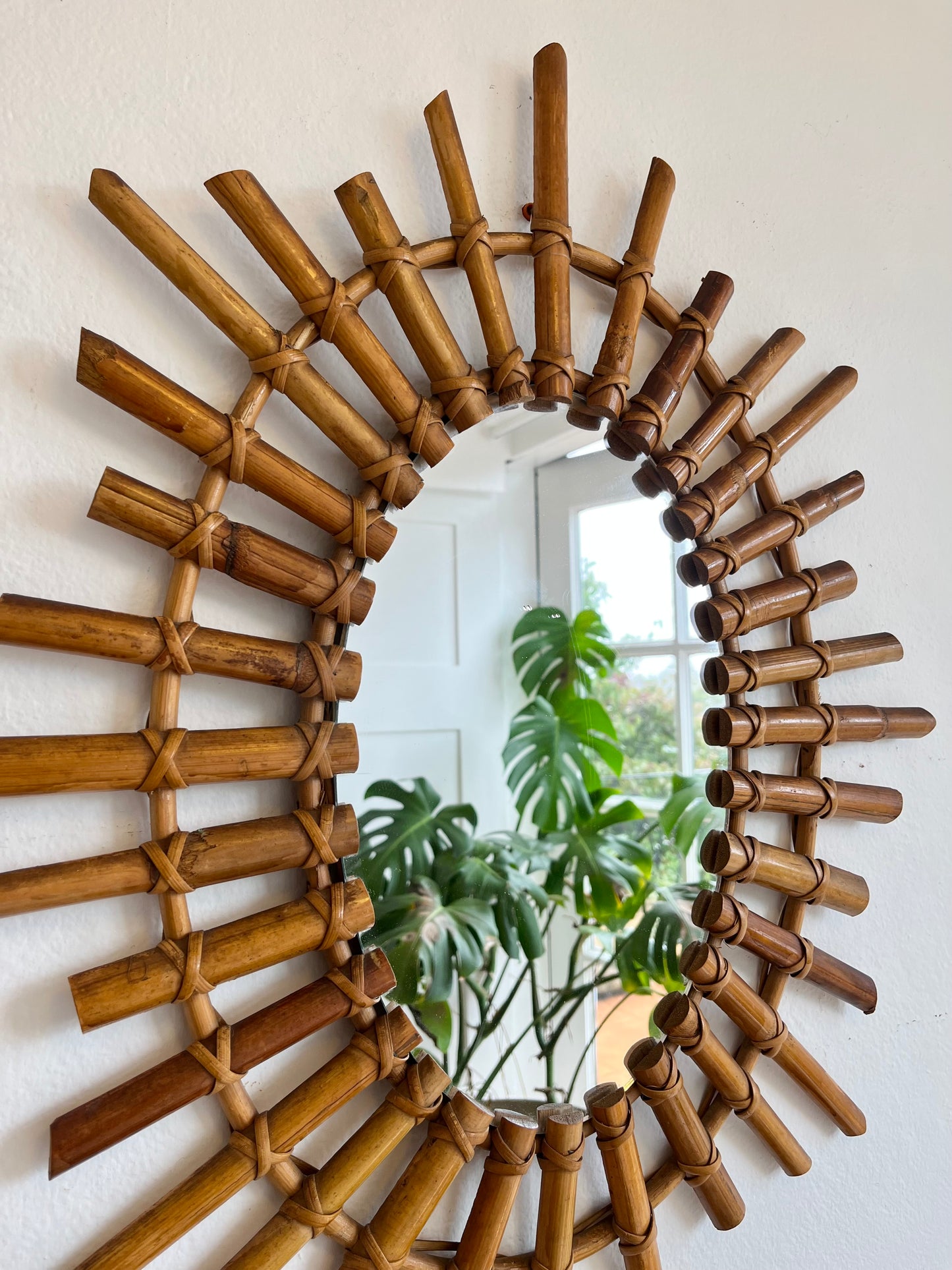 Vintage Italian Bamboo Mirror