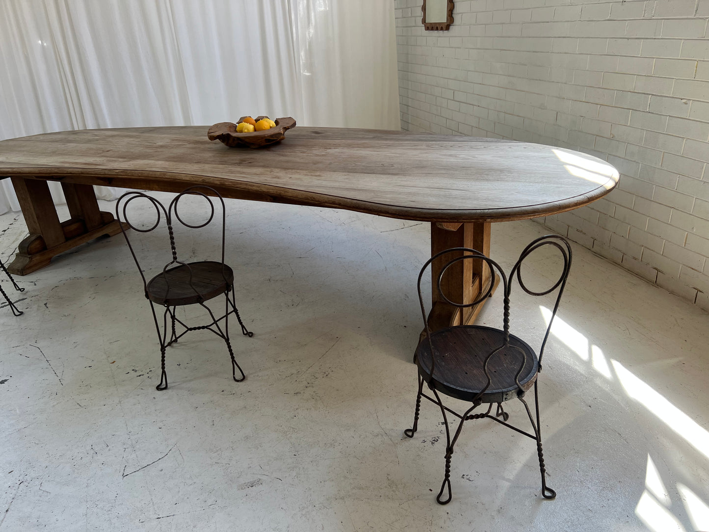Custom Large Wooden Curved Table