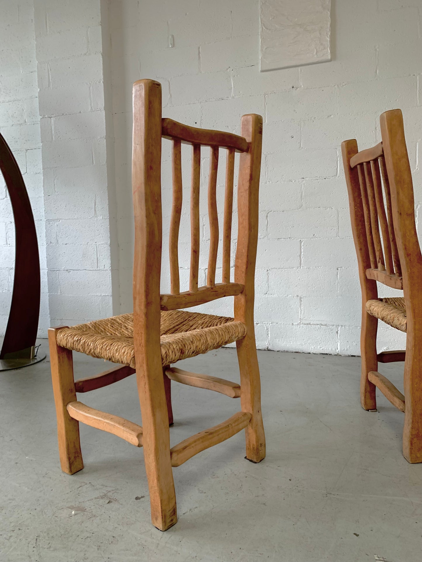 Four Wiggly Handmade Dining Chairs (Set)