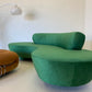Stunning Green Curved Velvet Sofa