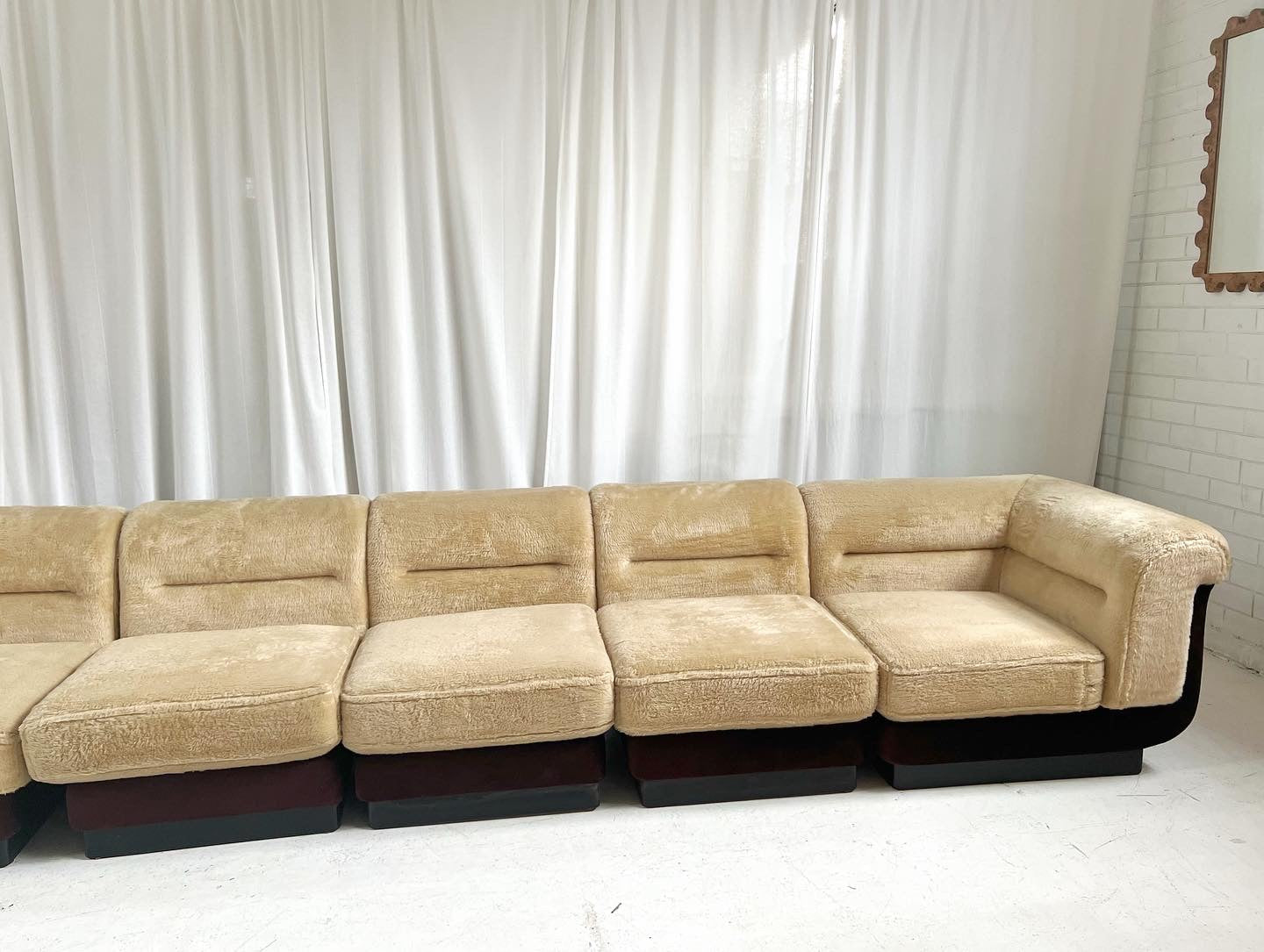 - Vintage VandeRoza Furry Five Piece Modular Sofa - One Set Available