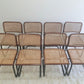 Set of Vintage Cane Cantilever Dining Chairs